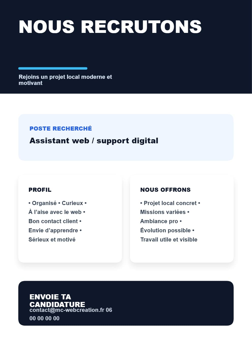 Affiche Recrutement Local